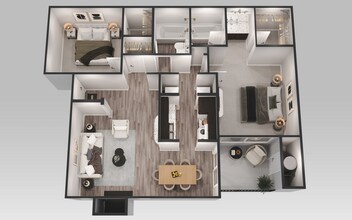 2 Bedroom 2 Bath 1013 floor plan